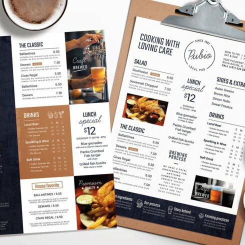 Bar Menu Templates cover image.