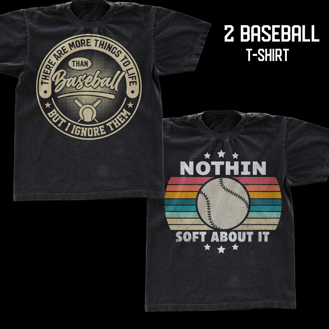 2 Unique Baseball t-shirt design - MasterBundles