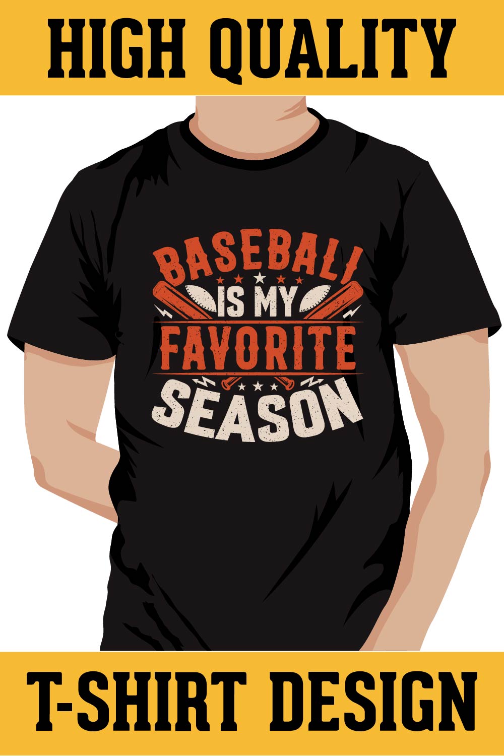 Baseball T-shirt Design pinterest preview image.