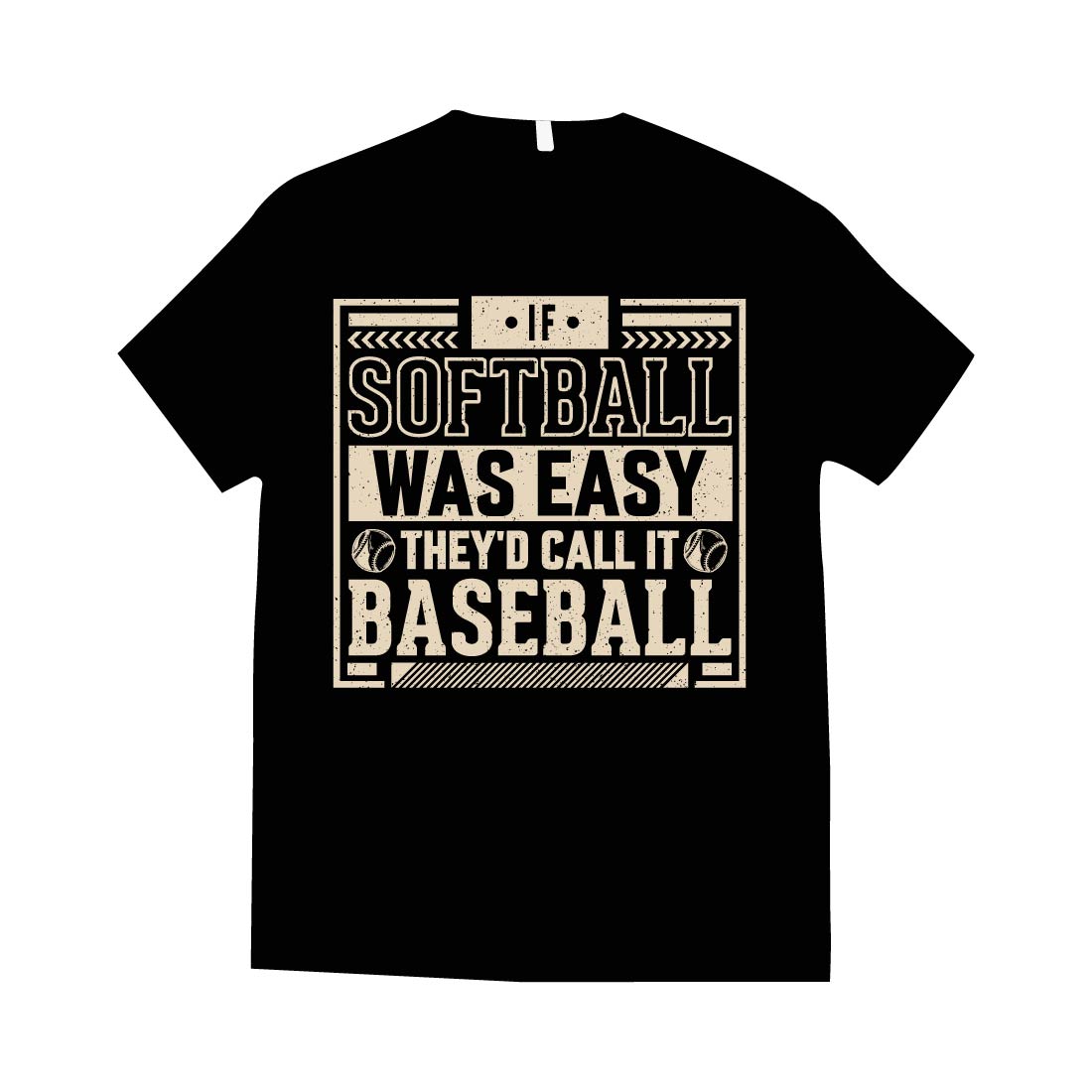 Baseball T-shirt Design, IF softball was easy they'd call it baseball preview image.