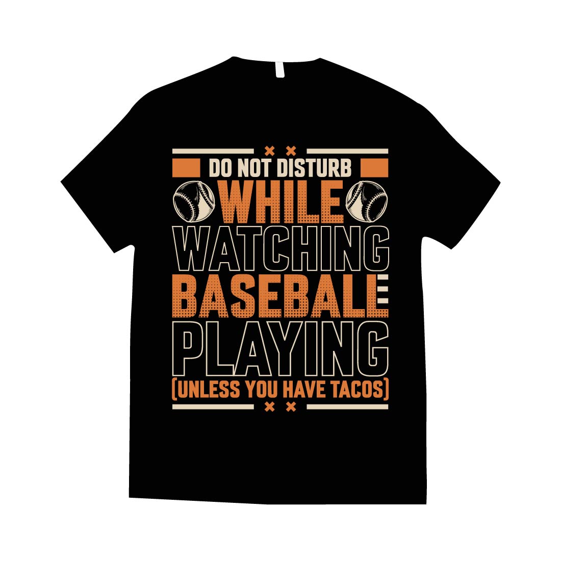 Baseball T-shirt Design, Do not disturb while watching baseball playing preview image.