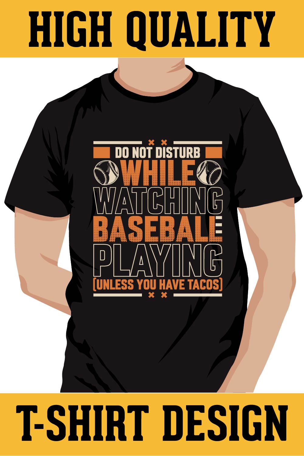 Baseball T-shirt Design, Do not disturb while watching baseball playing pinterest preview image.