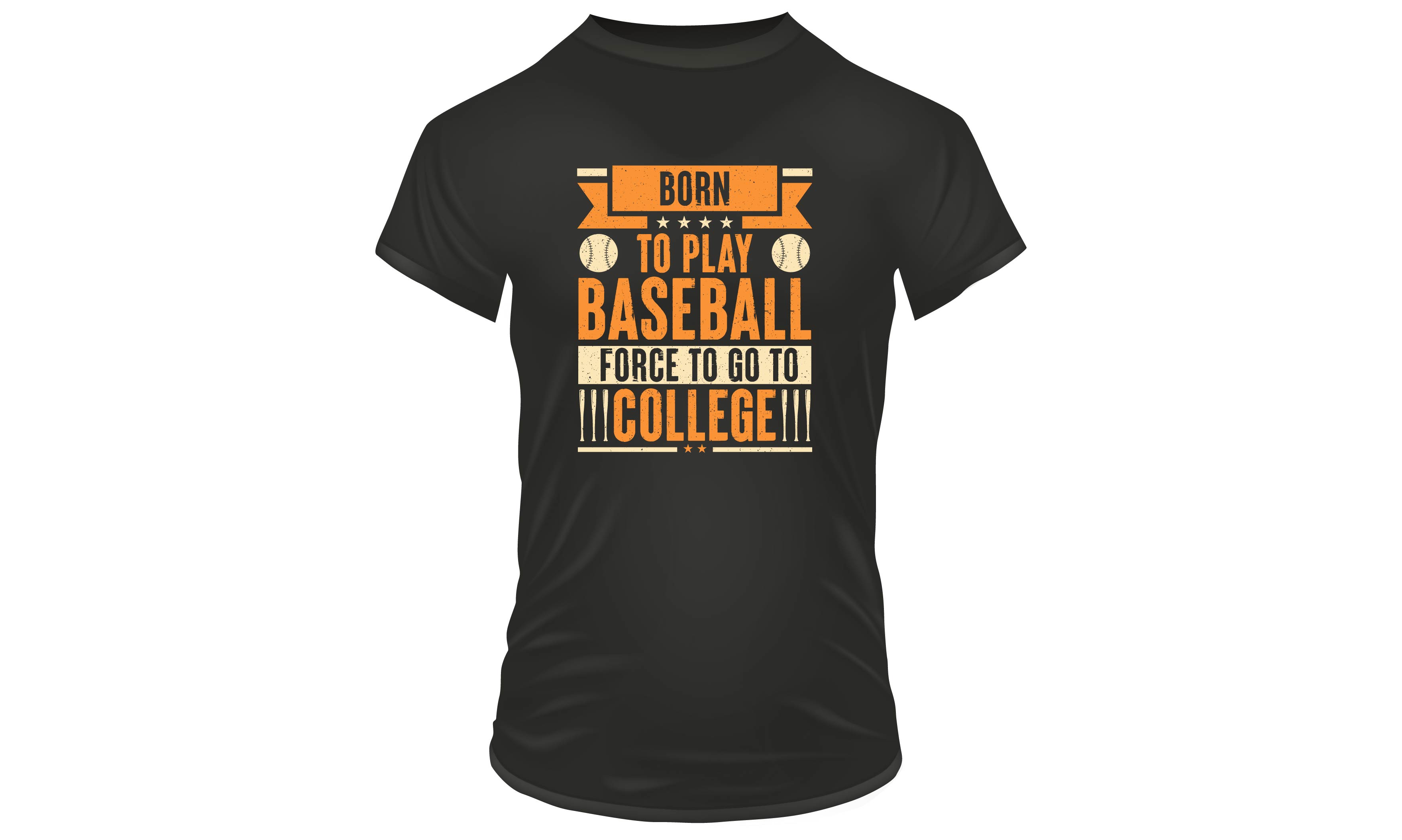 Black t - shirt with a baseball quote on it.