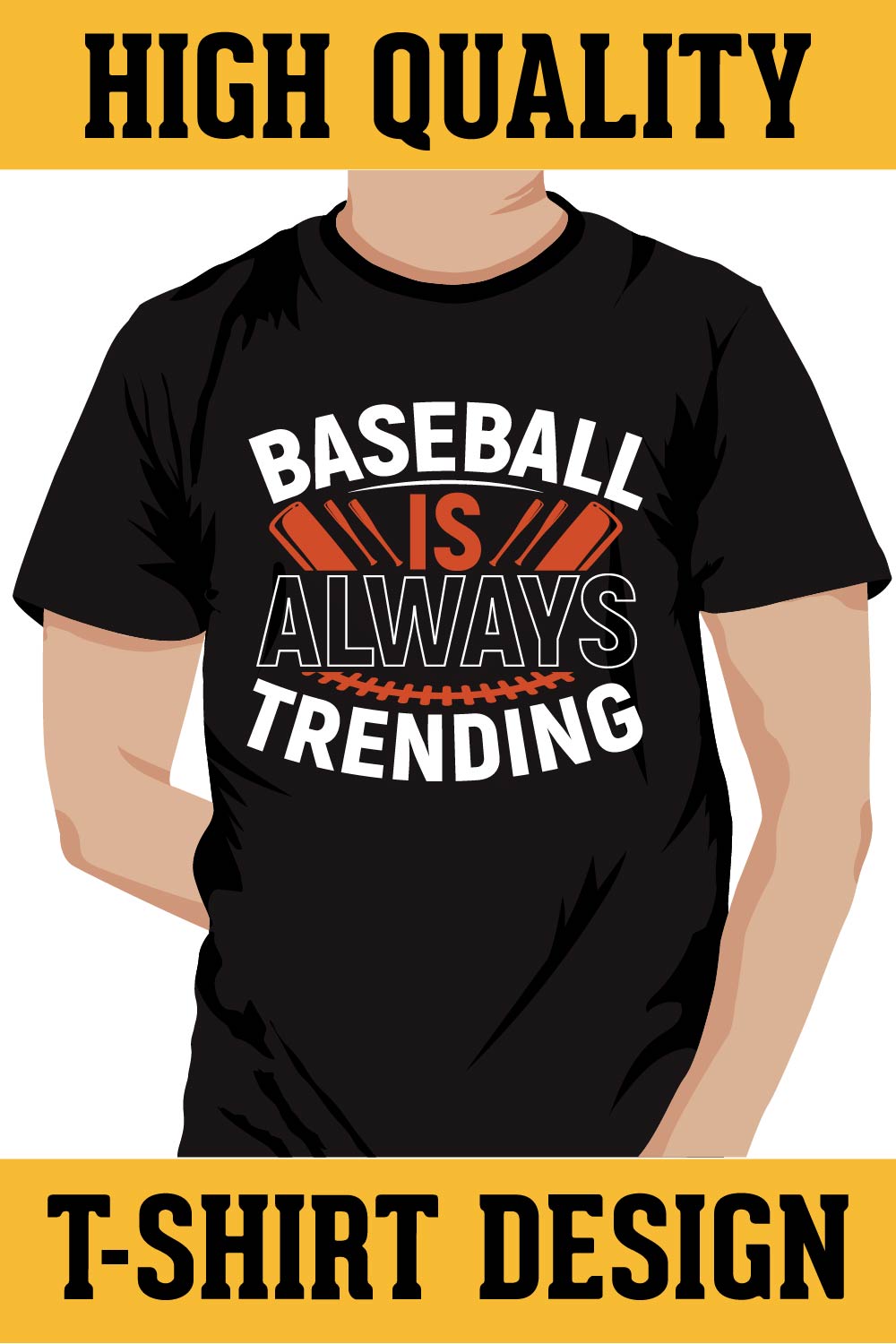 Baseball is always trending Baseball T-shirt Design pinterest preview image.