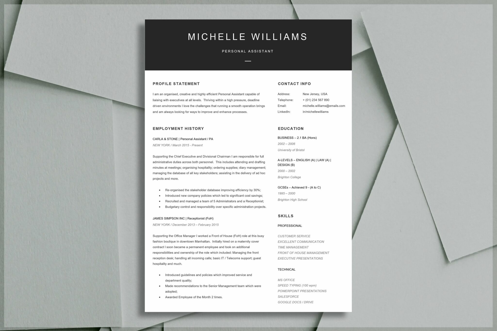 Basic Resume Template – MasterBundles