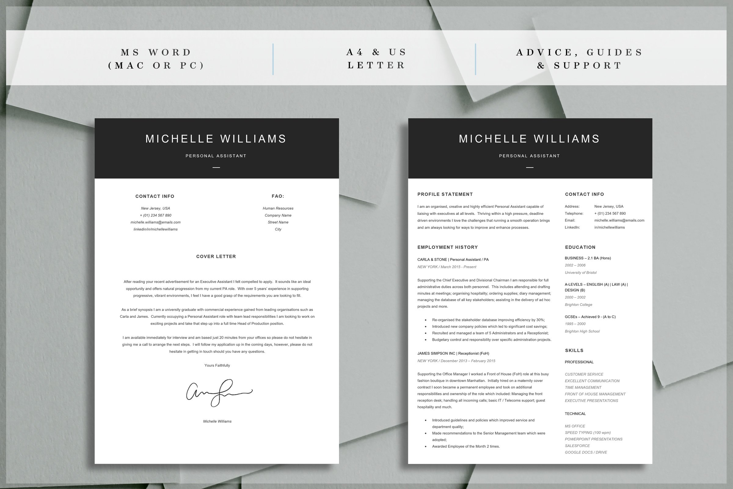 Basic Resume Template preview image.