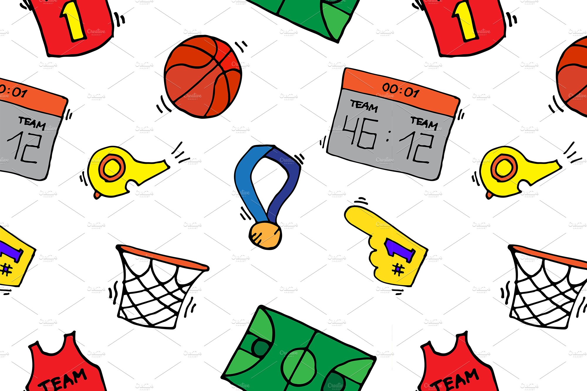 Basketball Elements Pattern cover image.
