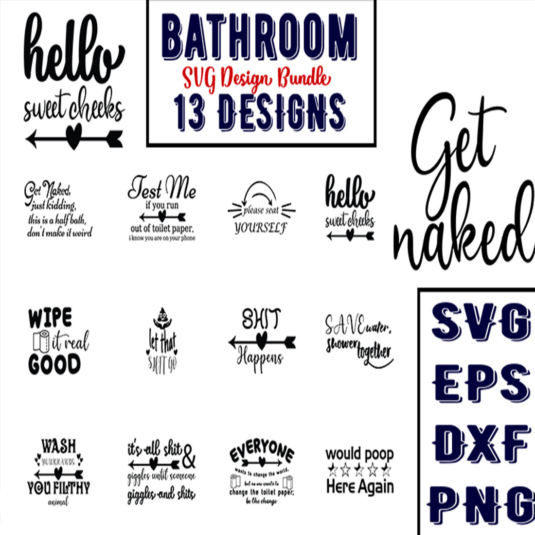 bathroom quotes Bundle preview image.