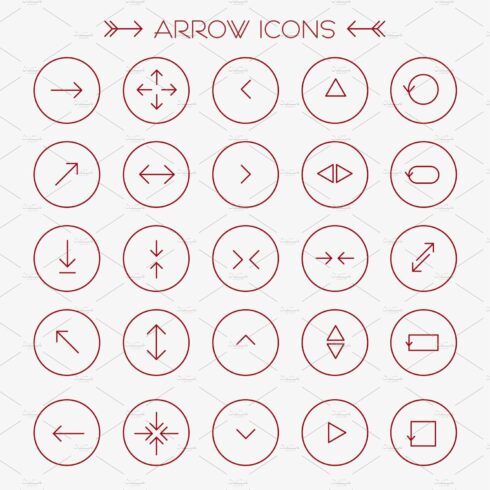 red modern arrows icons set cover image.