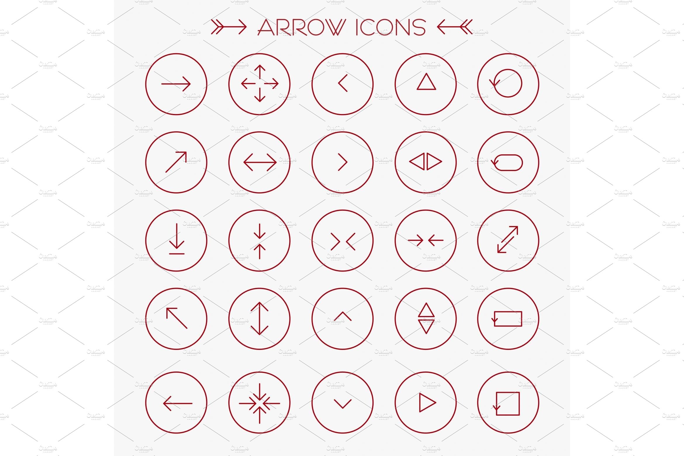 red modern arrows icons set cover image.