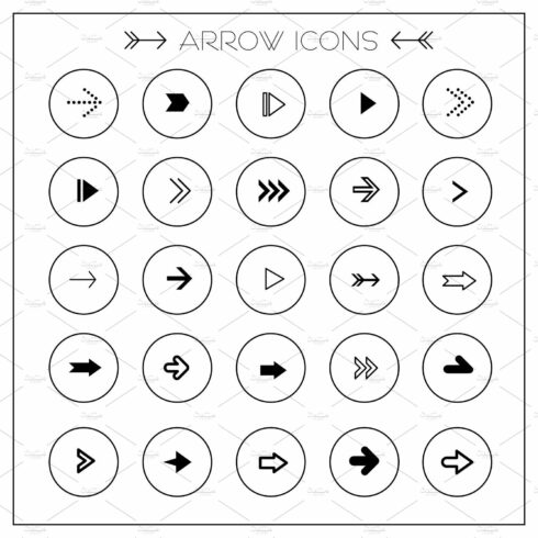 modern arrows icons set cover image.