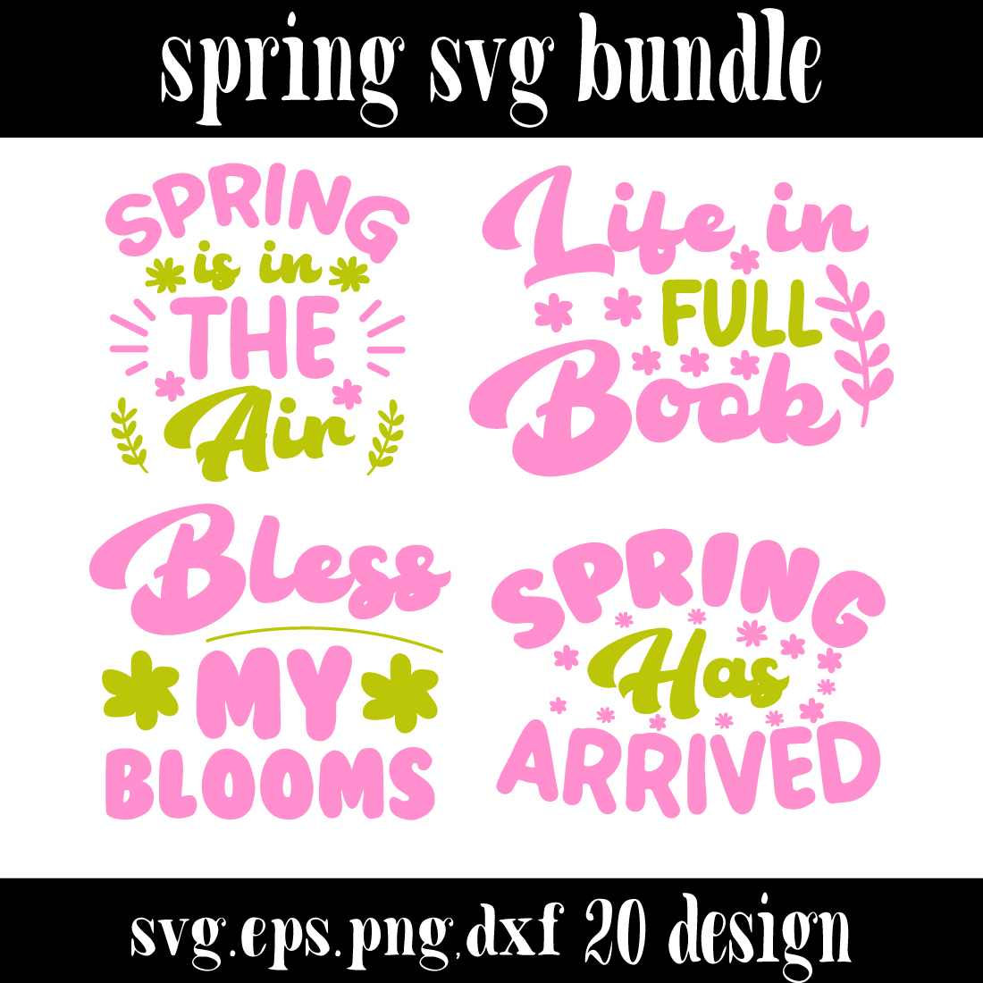 spring svg bundle preview image.