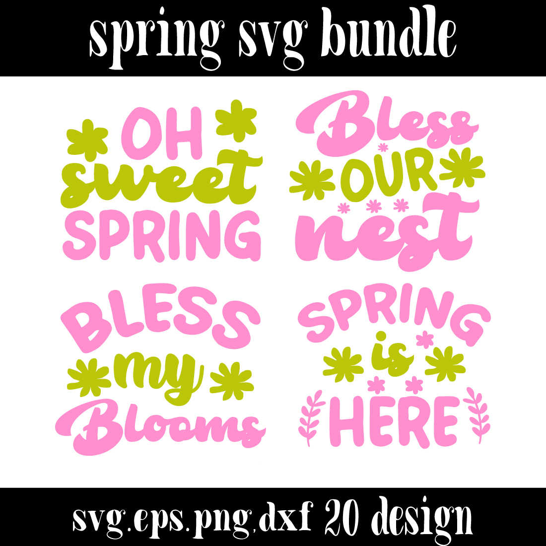 spring svg bundle cover image.