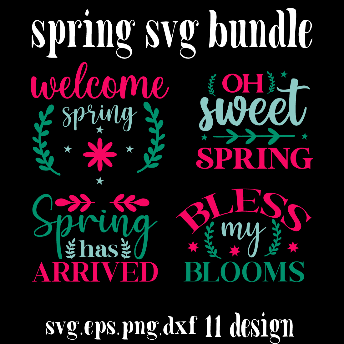 spring svg bundle cover image.