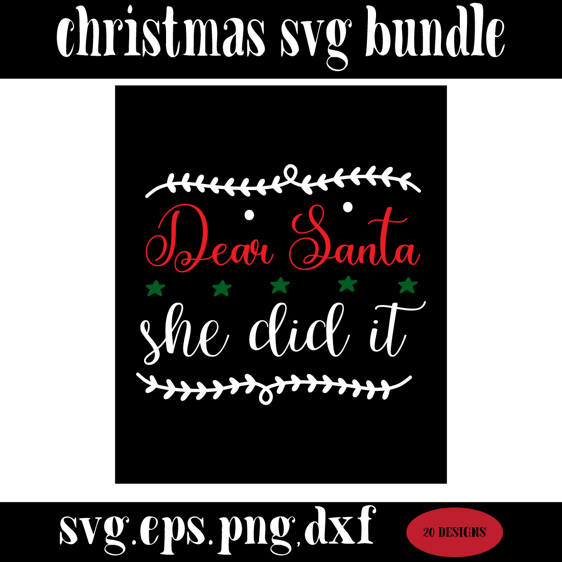 Christmas svg design bundle preview image.