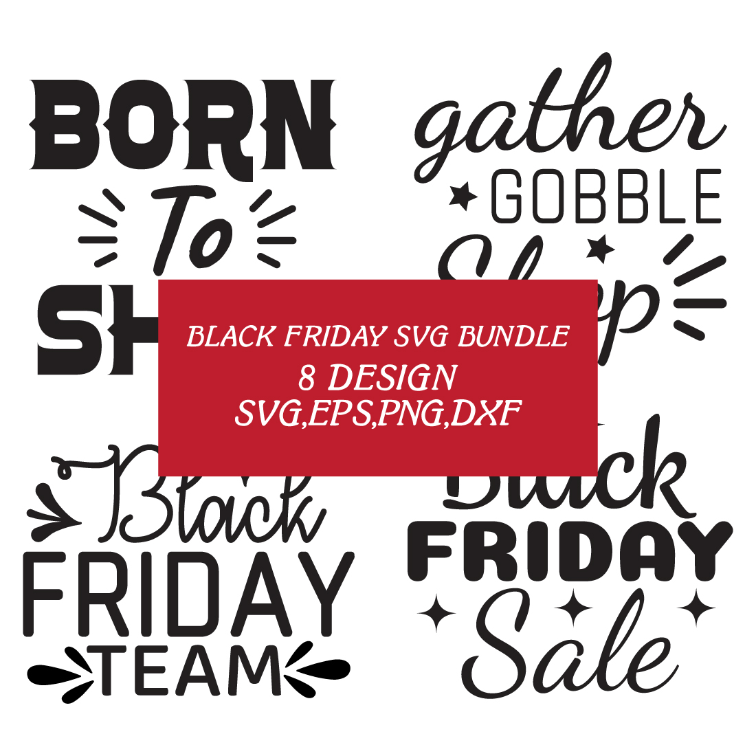 black friday svg bundle preview image.