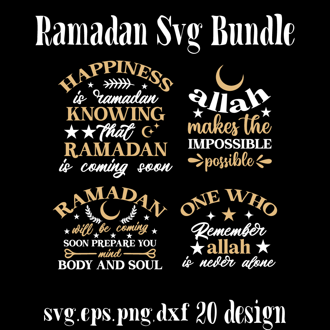 Ramadan svg bundle preview image.