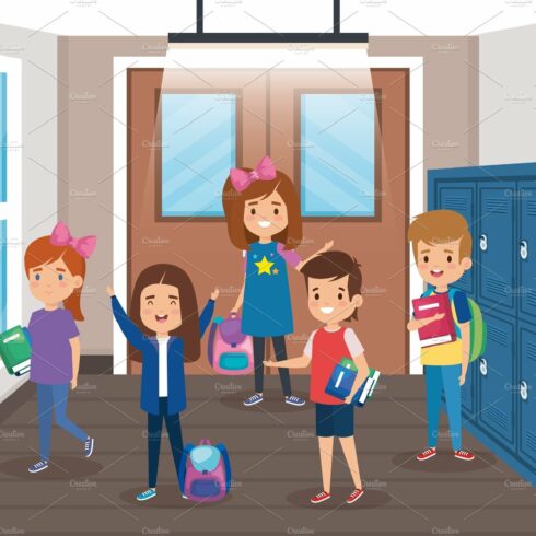 boys and girls students with lockers cover image.