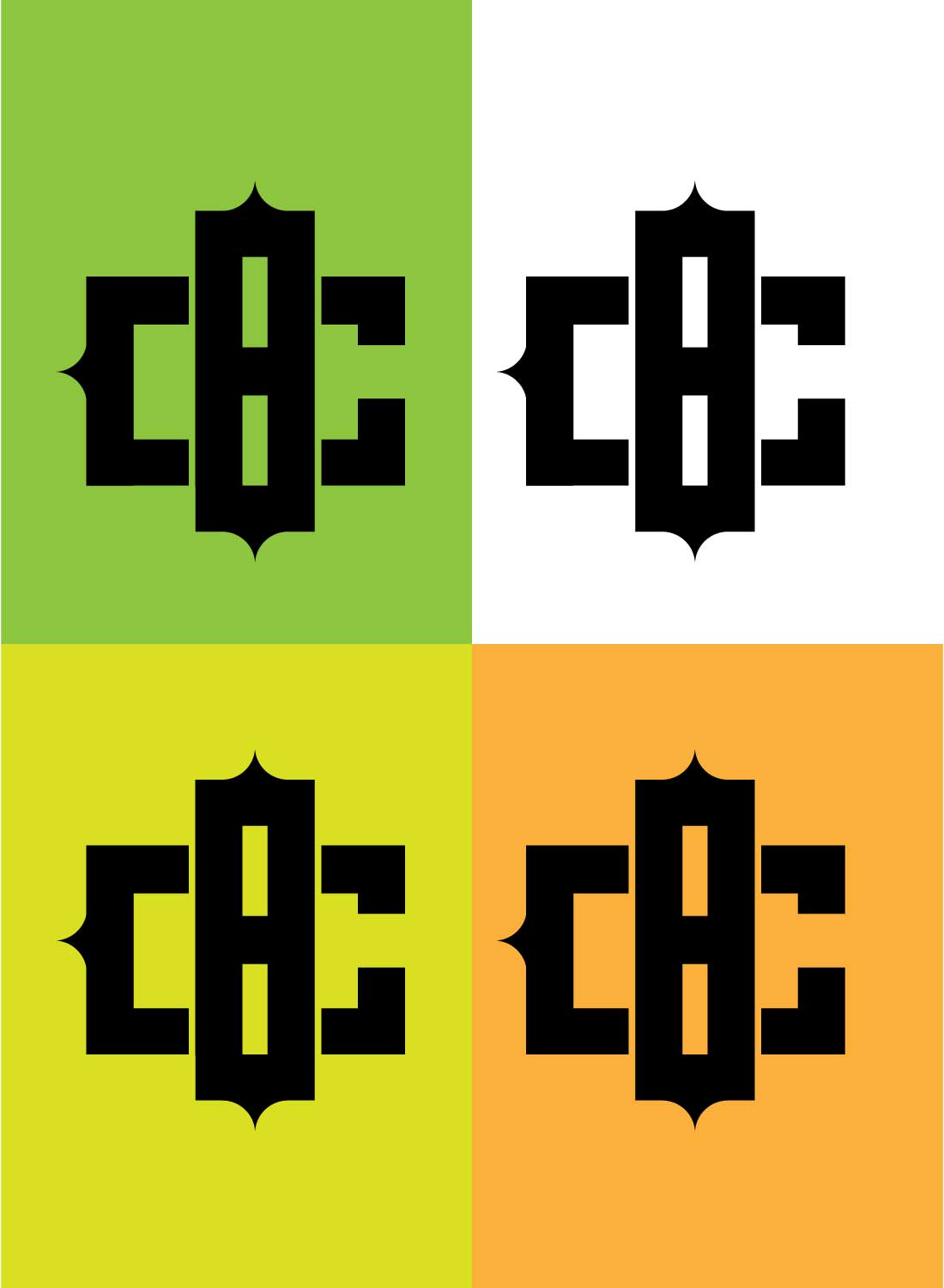 Set of four different logos with different colors.