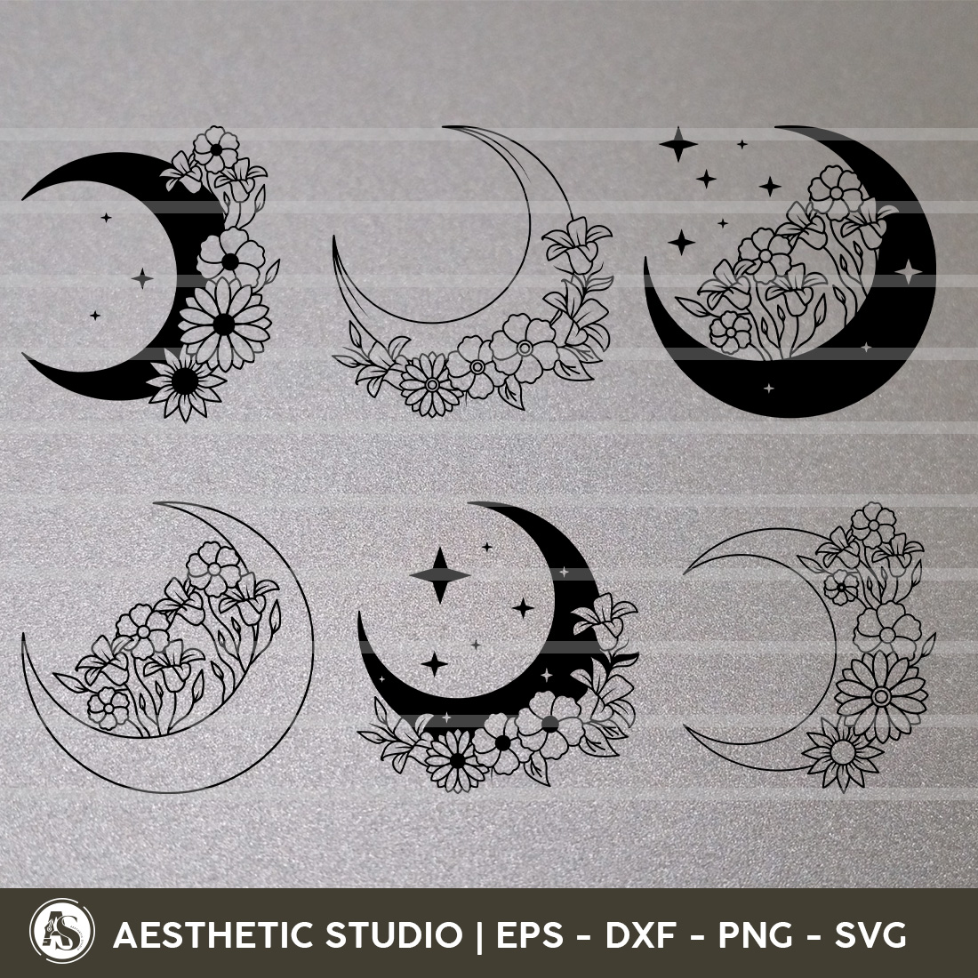 Floral Moon SVG Bundle