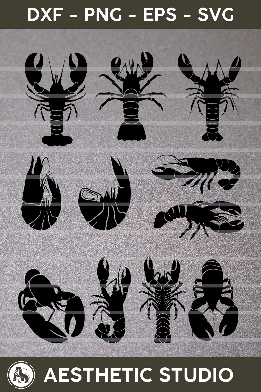Lobster SVG, Seafood Svg, Lobster Bundle Svg, Food Svg, Seafood Sea Food Svg, Lobster Svg For Cricut, Lobster Fish Svg, Crawfish Svg, Crayfish Svg, Svg Files For Cricut, Dxf, Png, Eps, pinterest preview image.