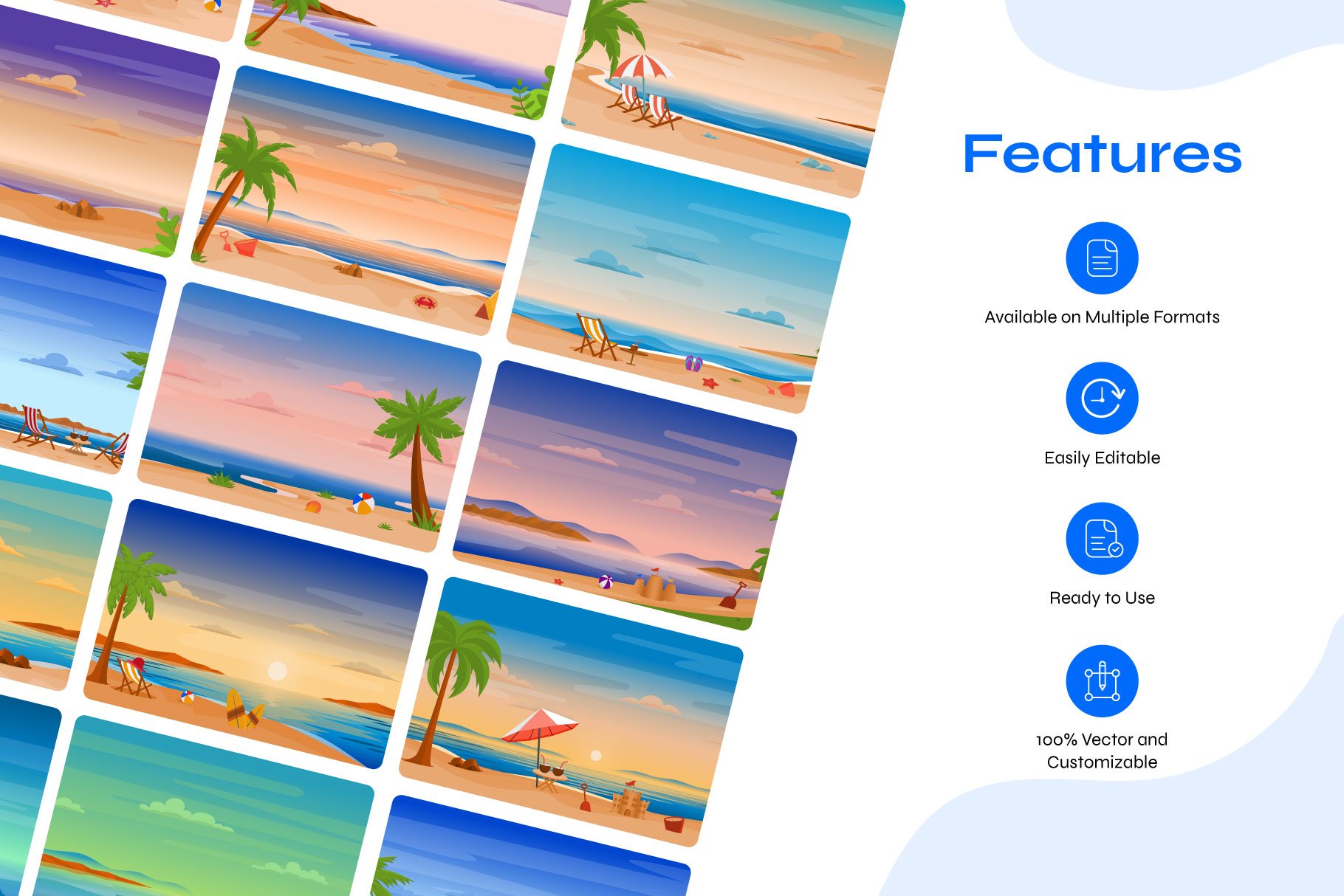 25 Sea and Beach Backgrounds preview image.