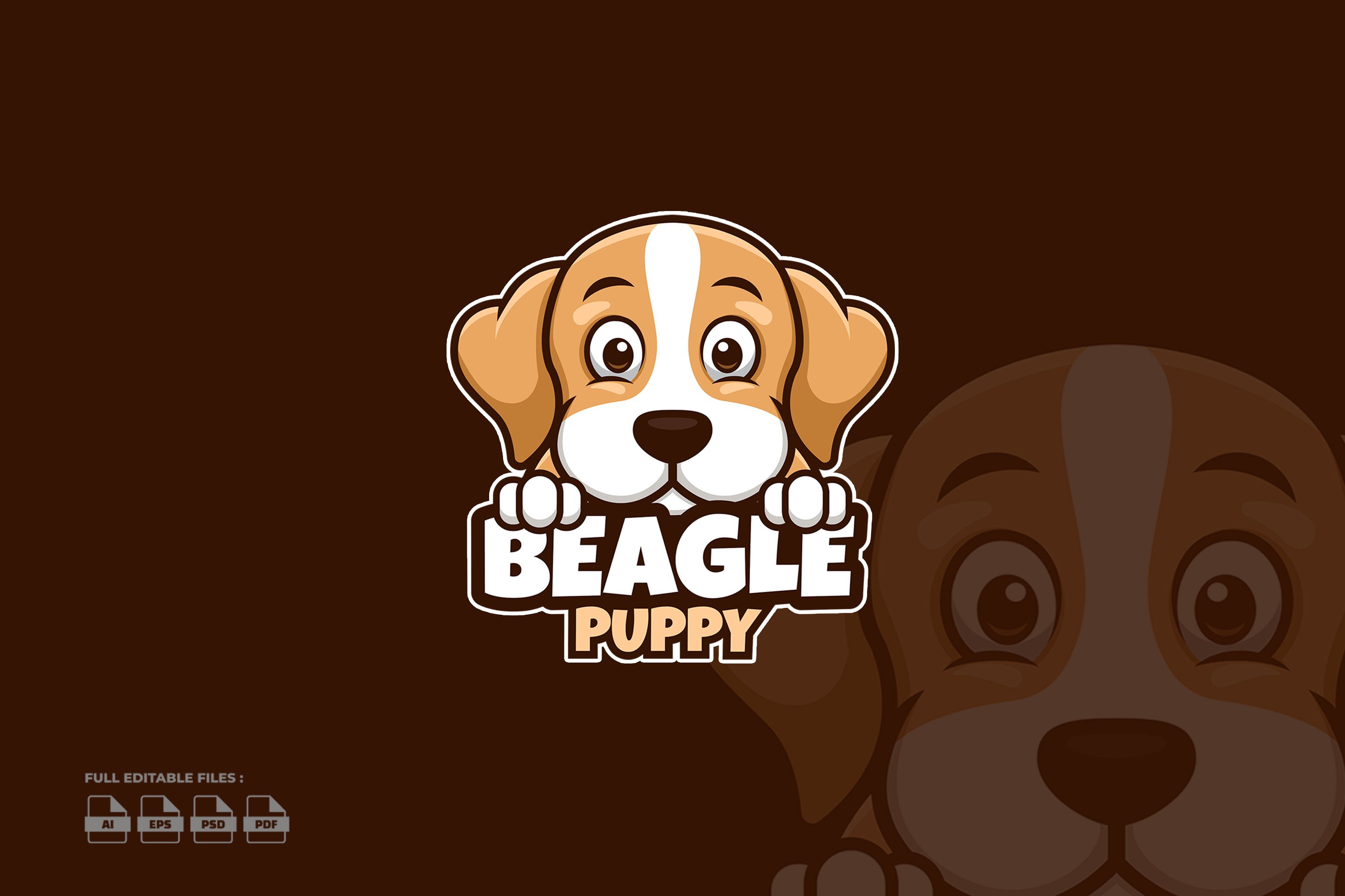 Beagle Puppy Pet Cartoon Logo cover image.