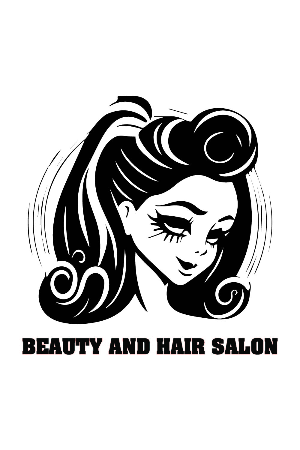 Beauty Salon Logo Illustration pinterest preview image.