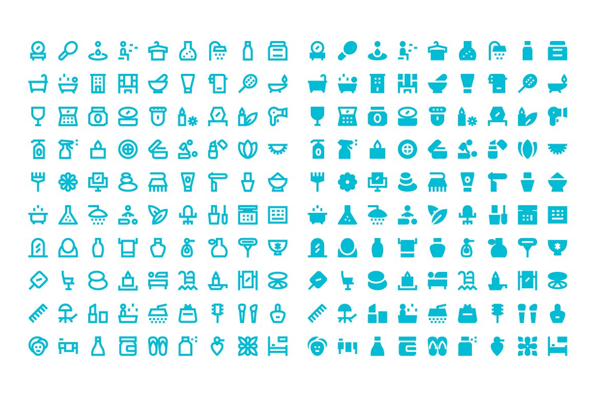 180 Beauty and Spa Material Icons preview image.
