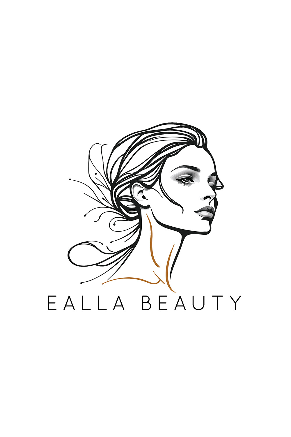 Beauty logo - Girl face beauty logo - illustration artwork design - makeup beauty logo pinterest preview image.
