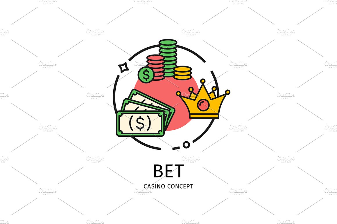 Casino Thin Line Icons Labels preview image.