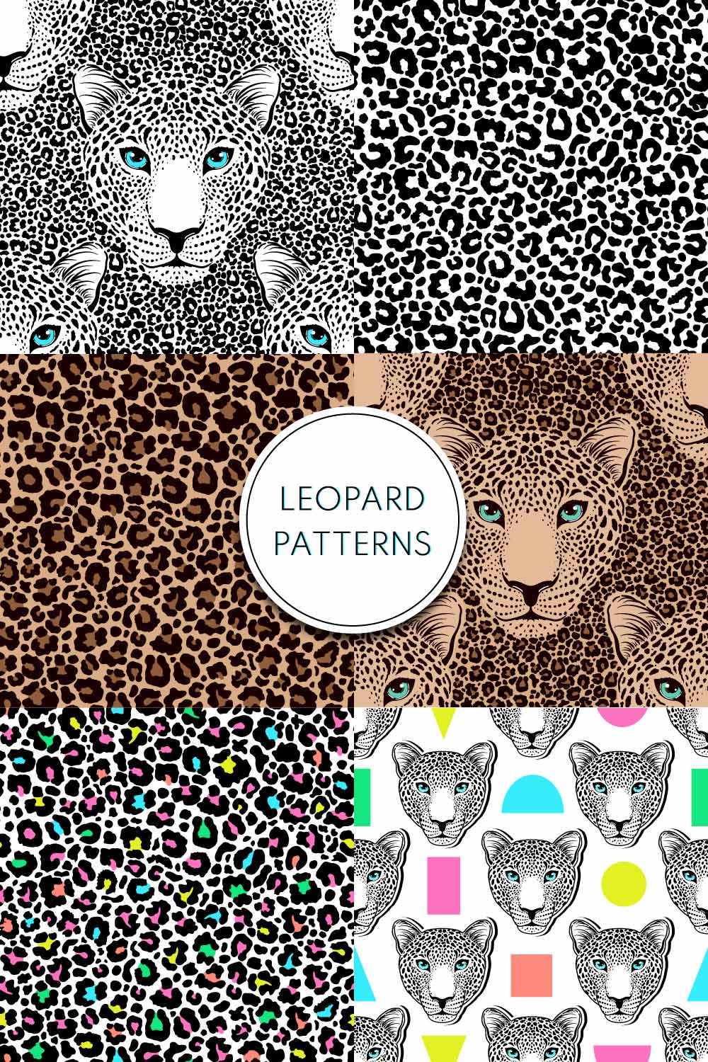 Leopard patterns pinterest preview image.