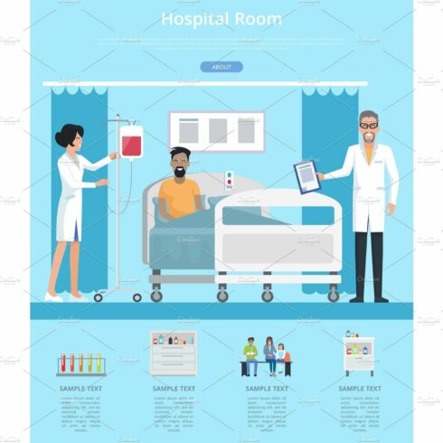Hospital Room Services Vector Illustration cover image.
