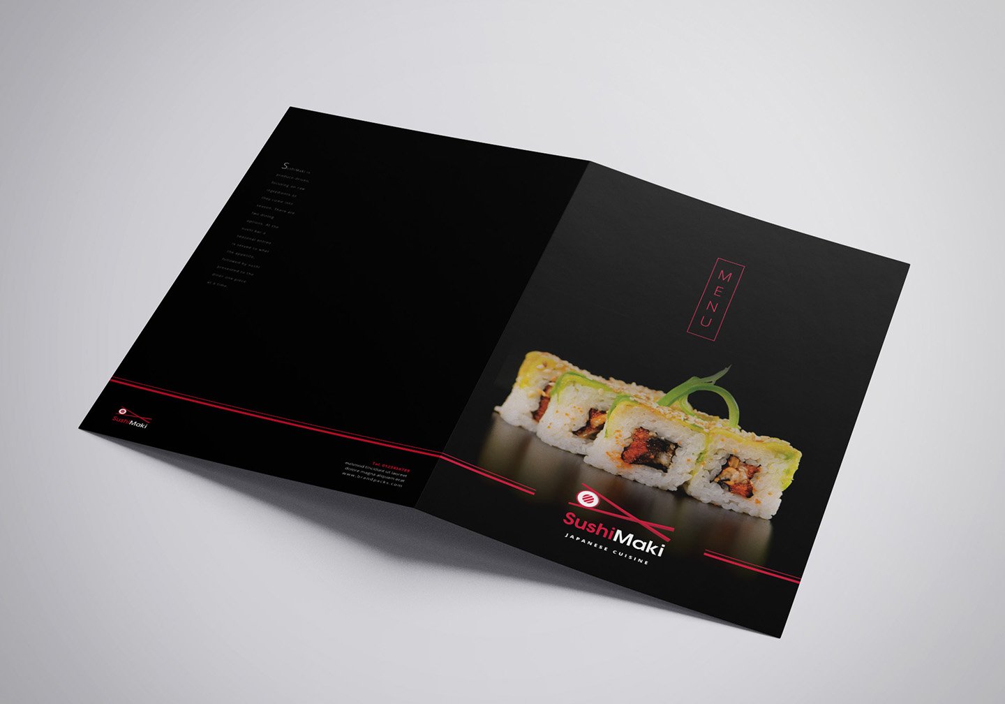 bi fold sushi menu template 193