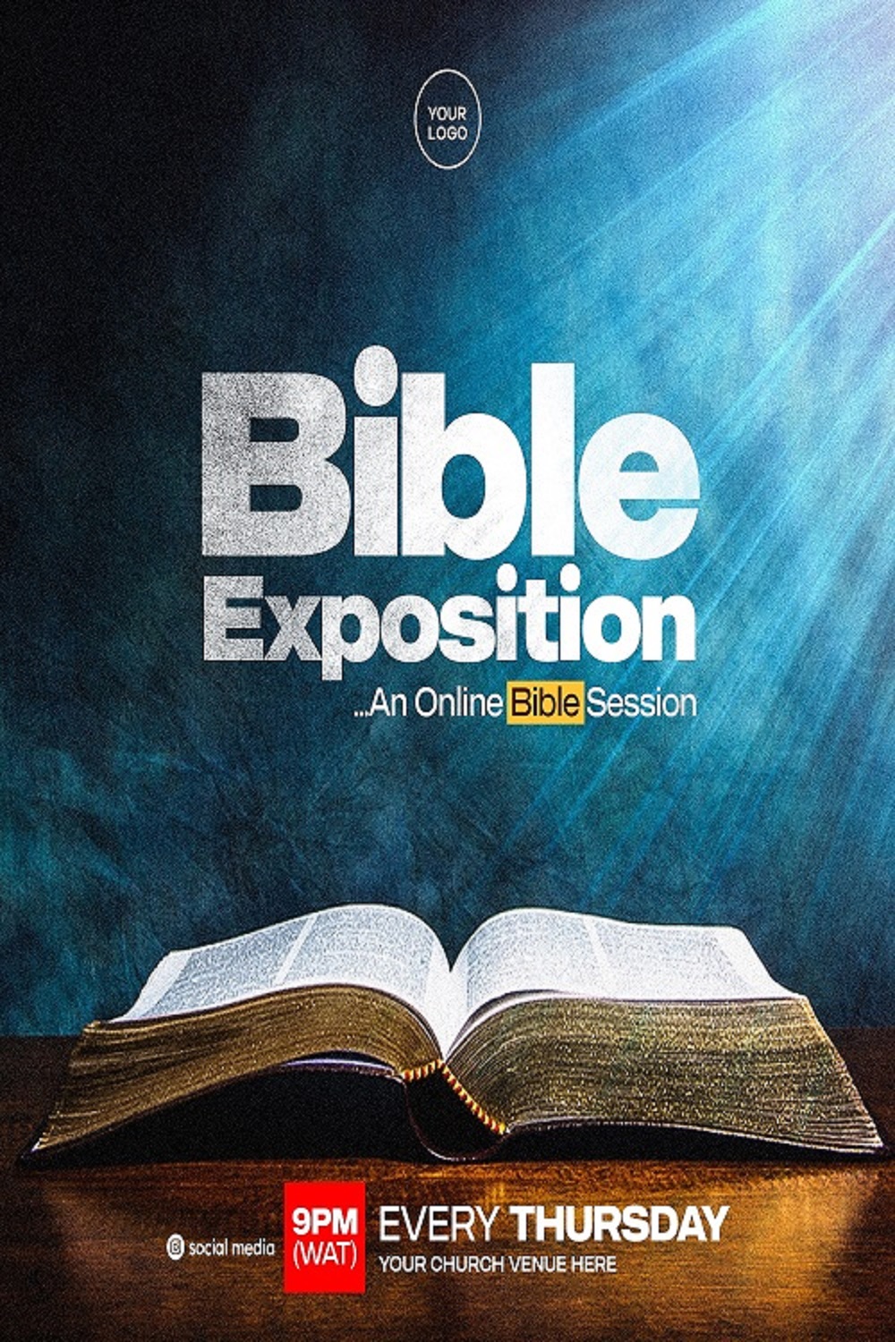 CHURCH BIBLE EXPOSITION FLYER pinterest preview image.