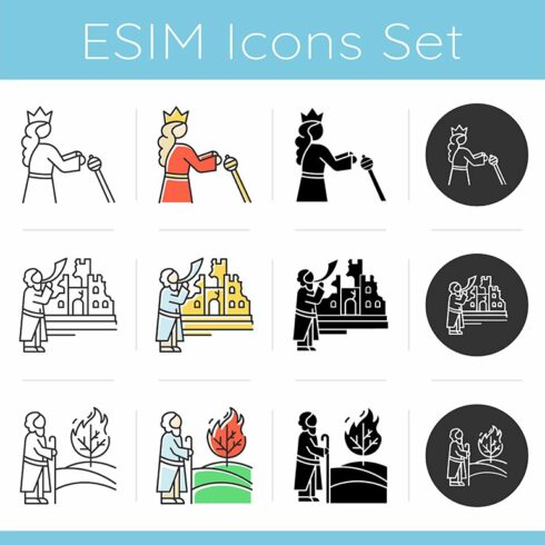 Bible narratives icons set cover image.