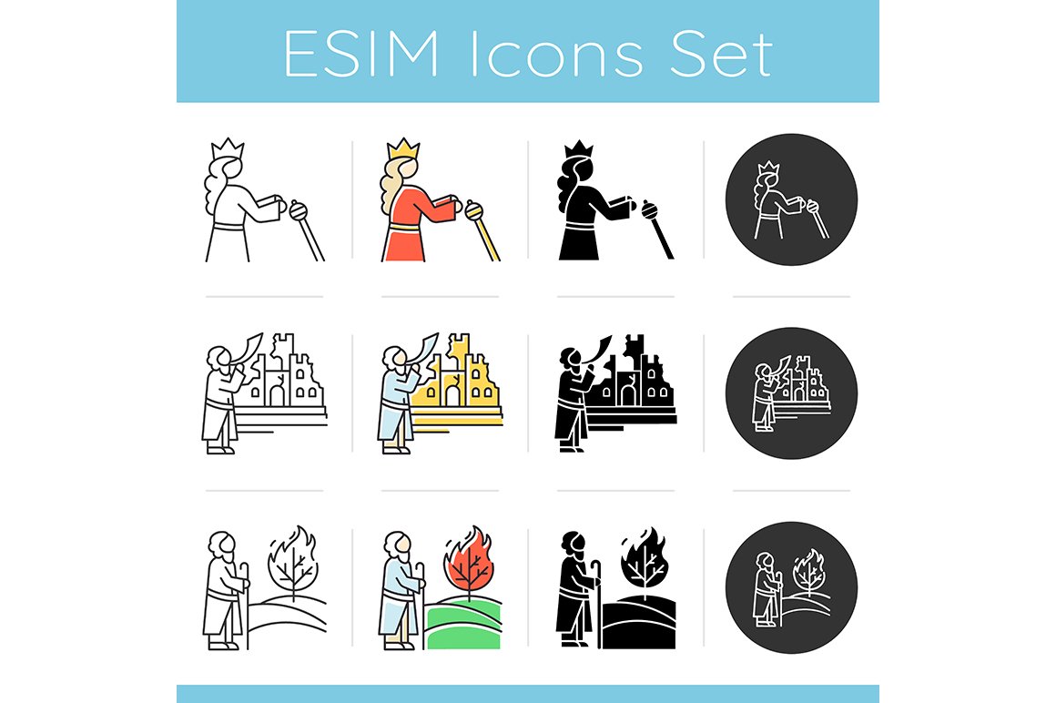 Bible narratives icons set cover image.