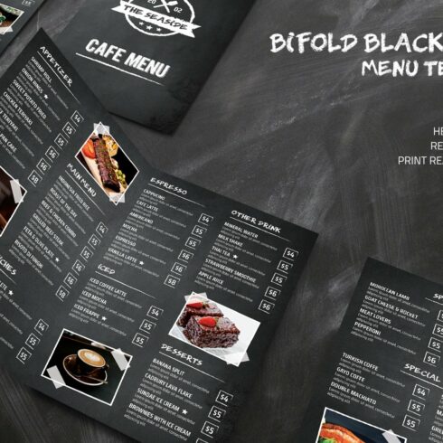 Bifold Blackboard Menu Template cover image.