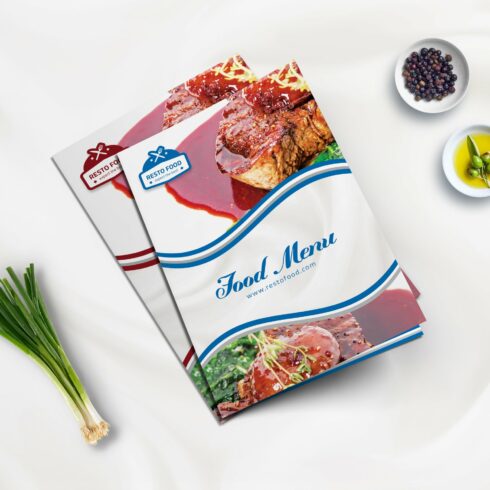 Modern BiFold Food Menu Template cover image.