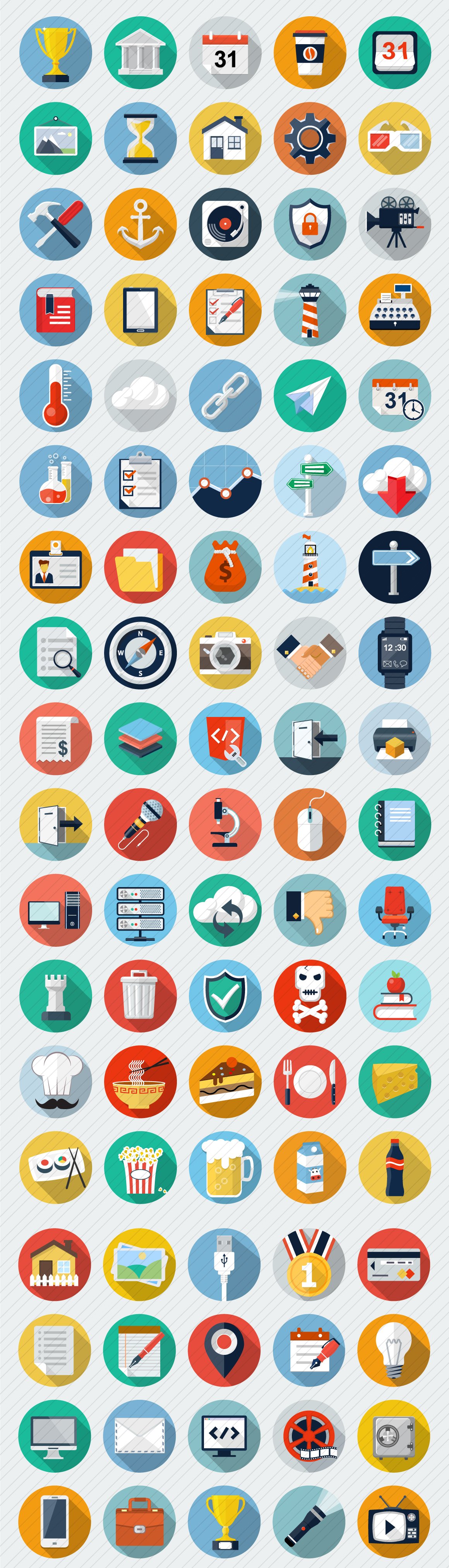 280 Flat Web icons. preview image.