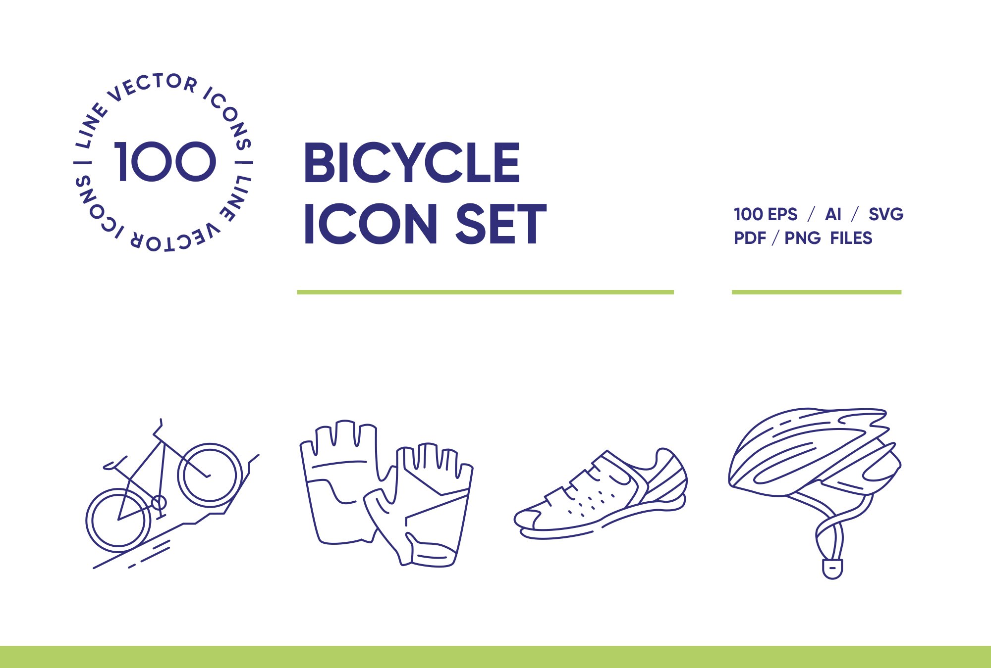 Bicycle Accessories Icons Set cover image.