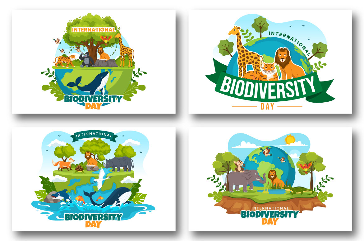 Set of four different logos for a university.