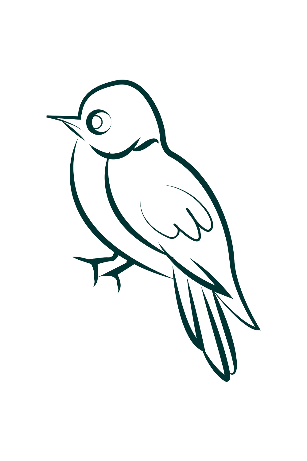 Minimal Bird Line Illustration Vector pinterest preview image.