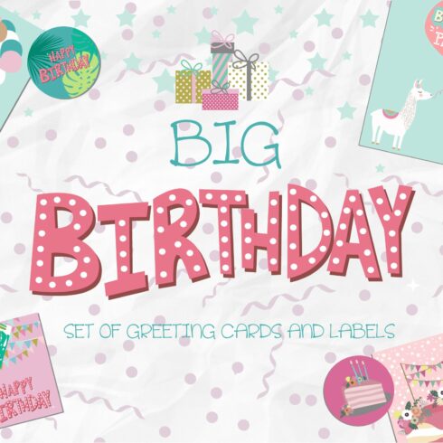 Happy Birthday cards and labels cover image.