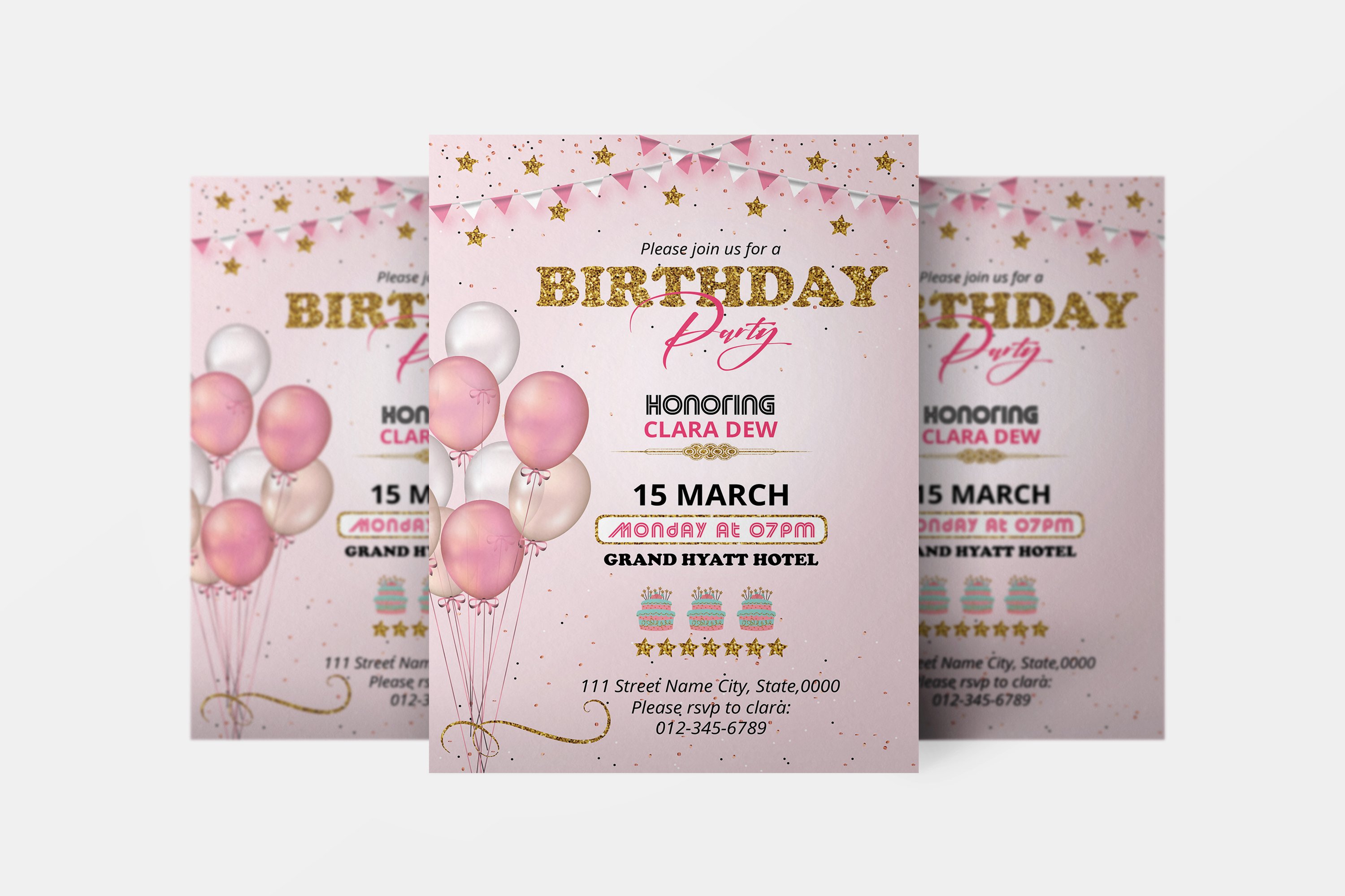 birthday party flyer template4 81