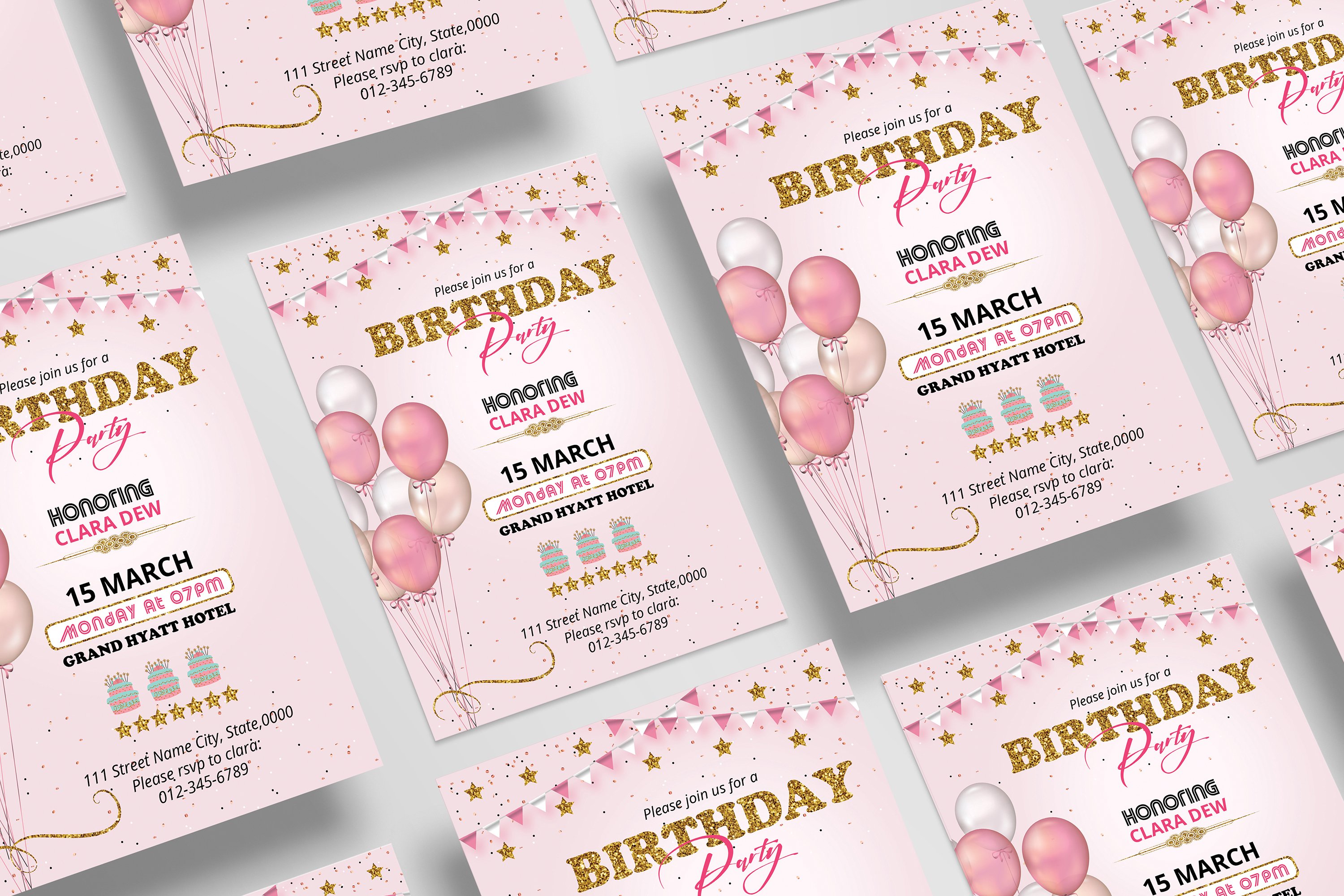 birthday party flyer template5 818