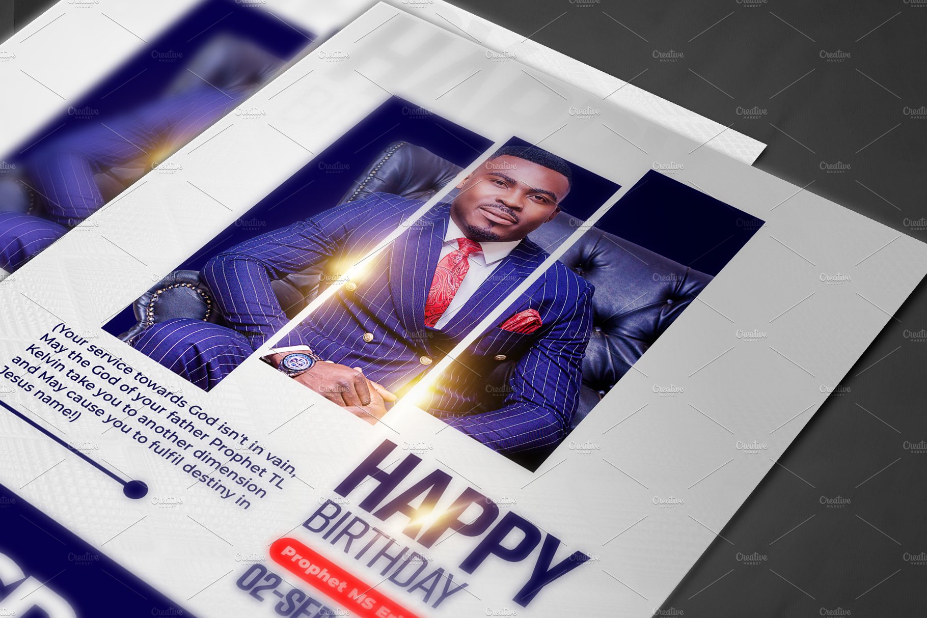 Pastors Birthday flyer template cover image.