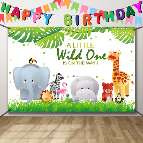 “A Little Wild One Is On The Way ! For Birthday Baby Banner – Perfect Jungle Themed Decor For Baby Showers And First Birthday Parties” cover image.