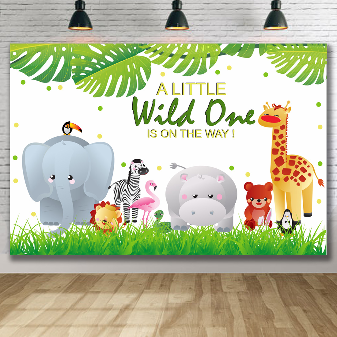 “A Little Wild One Is On The Way ! For Birthday Baby Banner – Perfect Jungle Themed Decor For Baby Showers And First Birthday Parties” preview image.