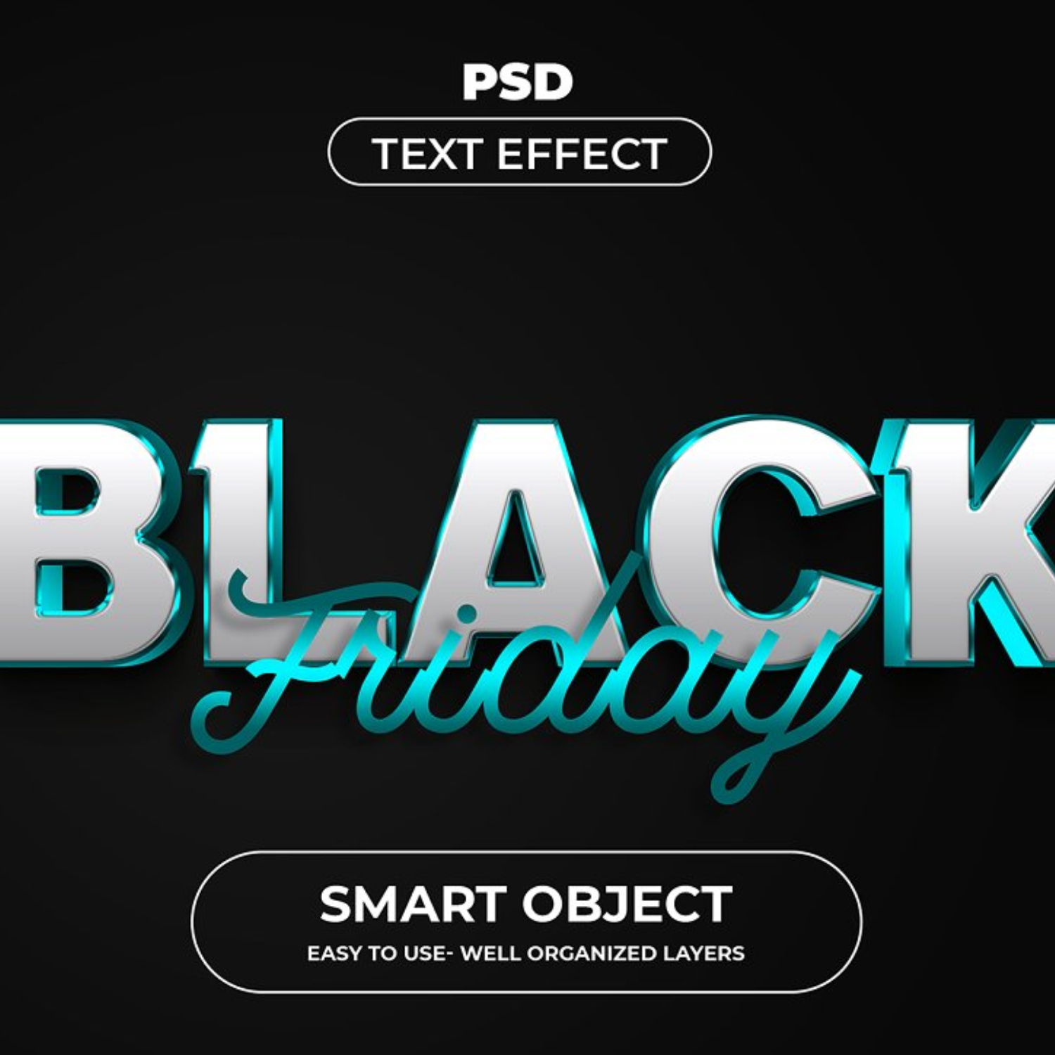 Black friday text effect with a black background.